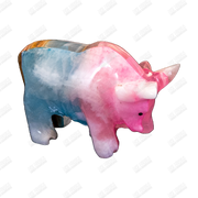 Hand Carved Onyx Marble Bull | Marble Connections