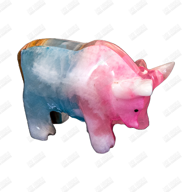 Hand Carved Onyx Marble Bull | Marble Connections