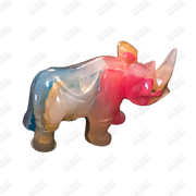 Hand Carved, Glow-in-the-Dark Rhino Statue
