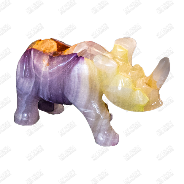 Hand Carved, Glow-in-the-Dark Rhino