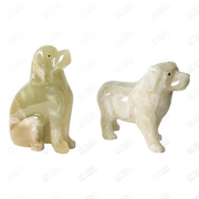 Hand Carved Onyx Standing Dog Statue