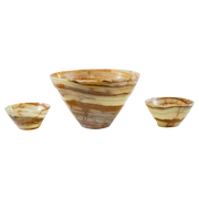 Hand Carved Green Onyx V shaped Marble Bowls
