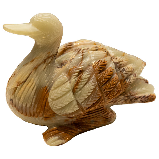 Hand Carved Onyx Duck Sculptures - Home Decor