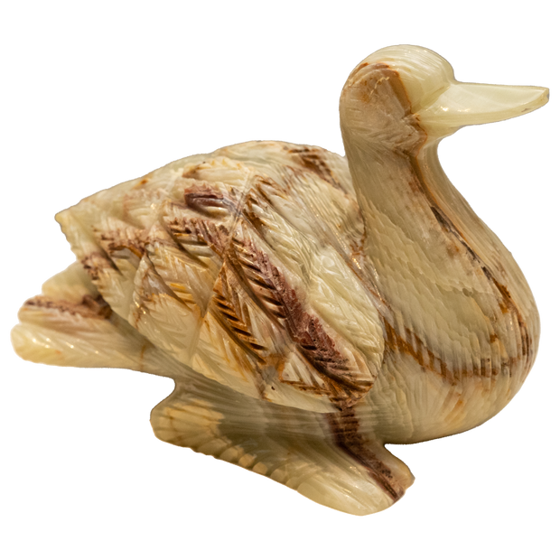 Hand Carved Onyx Duck Sculptures - Home Decor