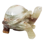 Hand Carved Onyx Tortoise Sculpture - Marble Decor