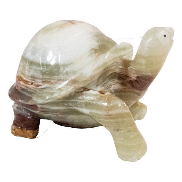 Hand Carved Onyx Tortoise Sculpture - Marble Decor