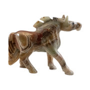 Hand Carved Onyx Horse Sculpture - Home Décor