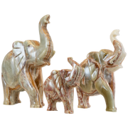 Hand Carved Onyx Elephants Figurine 