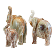 Hand Carved Onyx Elephants