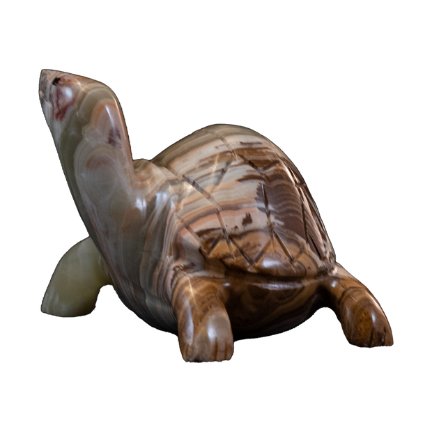 Hand Carved Onyx Tortoise Sculpture - Marble Decor