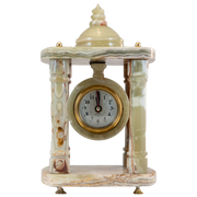 Hand Carved Onyx Temple Clock - Marble Clock