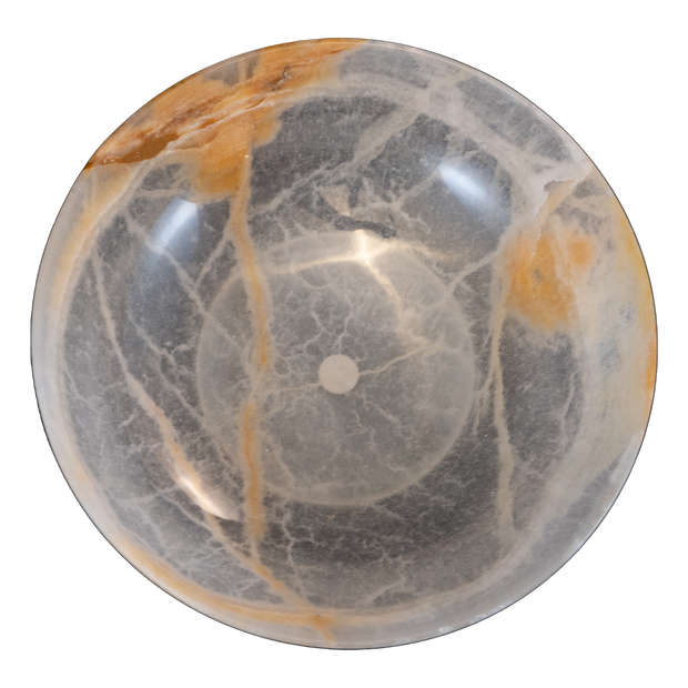 Hand Carved White Onyx Round Bowls - Home Décor