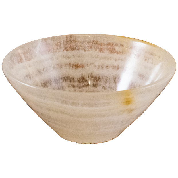 Hand Carved White Onyx V-shaped Bowls Of Marble