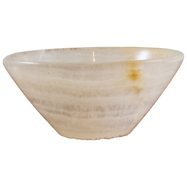 Hand Carved White Onyx V-shaped Bowls Of Marble