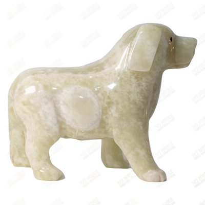 Hand Carved Onyx Standing Dog Statue