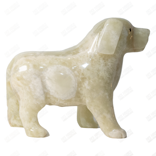 Hand Carved Onyx Standing Dog Statue