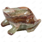 Hand Carved Natural Green Onyx Frog Sculptures 