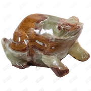 Hand Carved Natural Green Onyx Frog Sculptures 