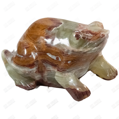 Hand Carved Natural Green Onyx Frog Sculptures 