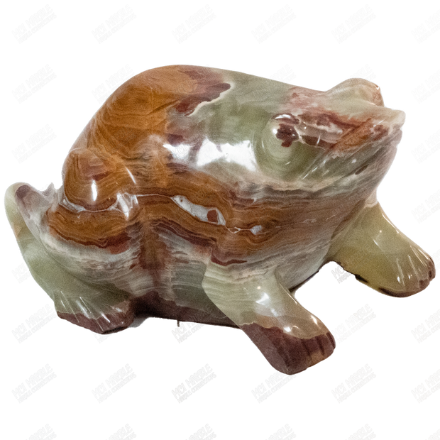 Hand Carved Natural Green Onyx Frog Sculptures 
