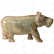 Hand Carved Green Onyx Marble Hippo 