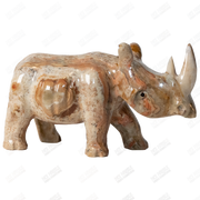 Hand Carved Onyx Rhino Sculpture - Rhino Statue