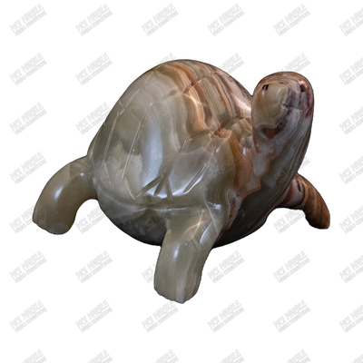 Hand Carved Onyx Tortoise Sculpture - Marble Decor