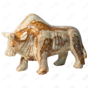 Hand Carved Green Onyx Bull Sculptures - Home Decor