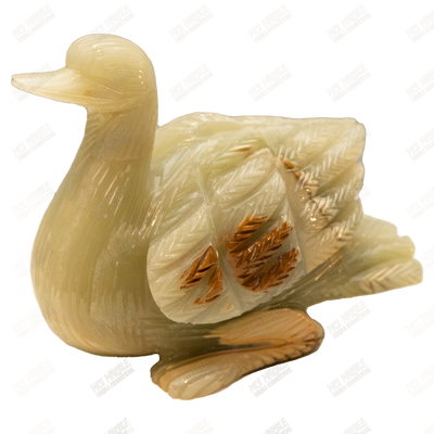 Hand Carved Onyx Duck Sculptures - Home Decor