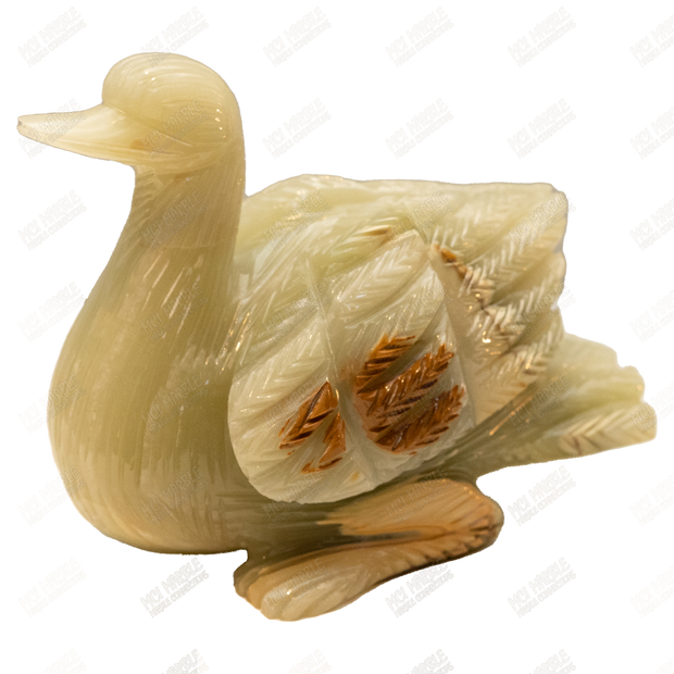 Hand Carved Onyx Duck Sculptures - Home Decor