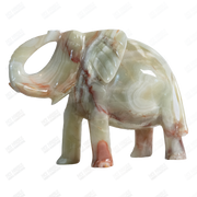 Hand Carved Onyx Elephants Figurine 