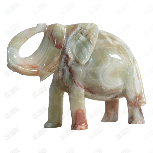 Hand Carved Onyx Elephants Figurine 