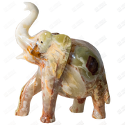 Hand Carved Onyx Elephants Figurine 