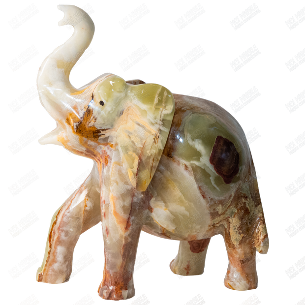 Hand Carved Onyx Elephants Figurine 