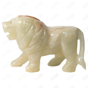 Hand Carved Onyx Lion Sculpture - Home Decor