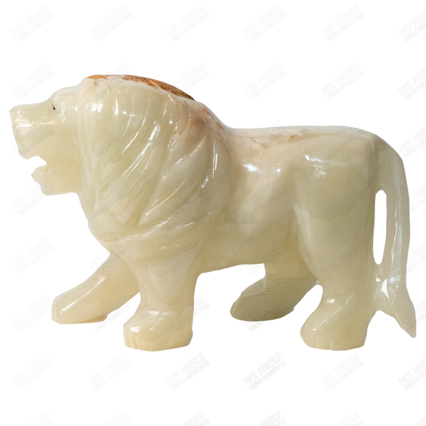 Hand Carved Onyx Lion Sculpture - Home Decor