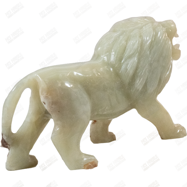 Hand Carved Onyx Lion Sculpture - Home Decor