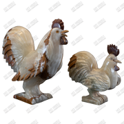 Hand Carved Onyx Rooster Statue - Crystal Decor