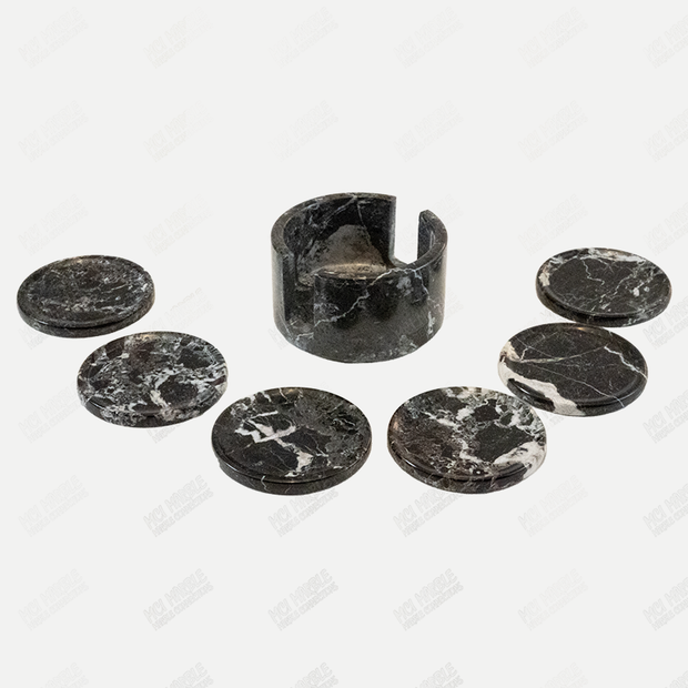 Hand Carved Onyx Marble Coaster Set