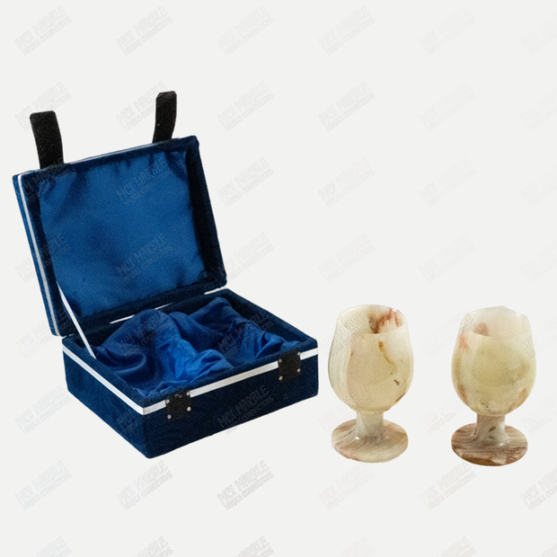 Hand Carved Onyx Shot/Wine Glasses - Dinnerware