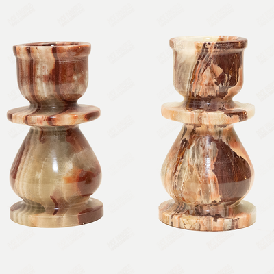Hand Carved Onyx Crystal Candle Stand