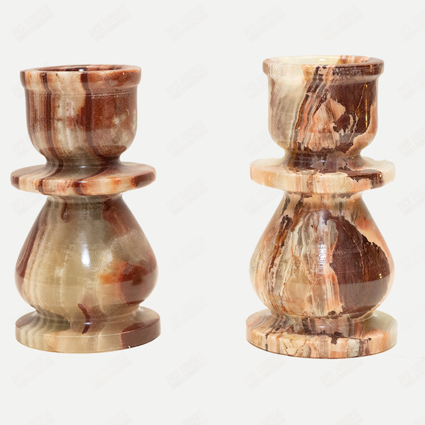 Hand Carved Onyx Crystal Candle Stand
