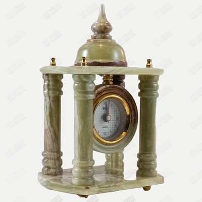 Hand Carved Onyx Temple Clock - Marble Clock