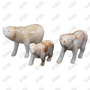 Hand Carved Onyx Polar Bear Sculpture