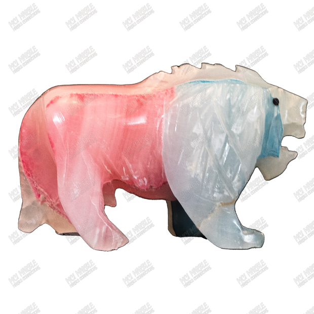 Hand Crafted Glow-in-the-Dark Marble Lion Sculpture 