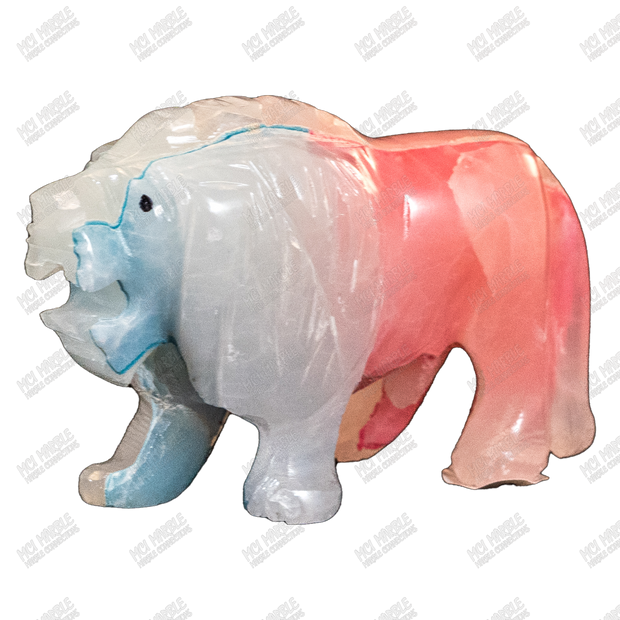 Hand Crafted Glow-in-the-Dark Marble Lion Sculpture 