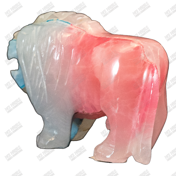 Hand Crafted Glow-in-the-Dark Marble Lion Sculpture 