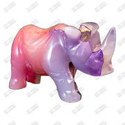 Hand Carved, Glow-in-the-Dark Rhino Statue