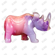Hand Carved, Glow-in-the-Dark Rhino Statue