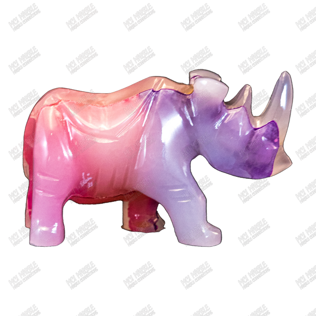 Hand Carved, Glow-in-the-Dark Rhino Statue